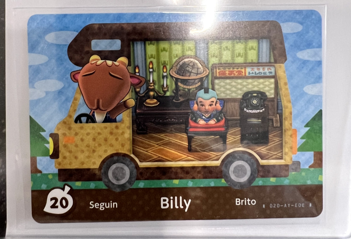 20 Billy 20 Animal Crossing Welcome Amiibo New Leaf RV Series Card NA Version