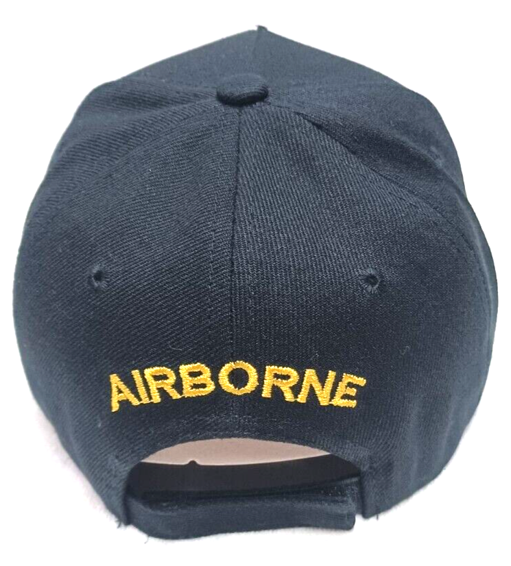 NEW AIRBORNE HAT BLACK COLOR CAP PARATROOPER WINGS