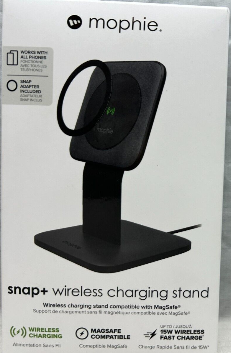 Mophie Snap+ 15W Fast Charge Wireless Charging Stand with MagSafe Compatibility
