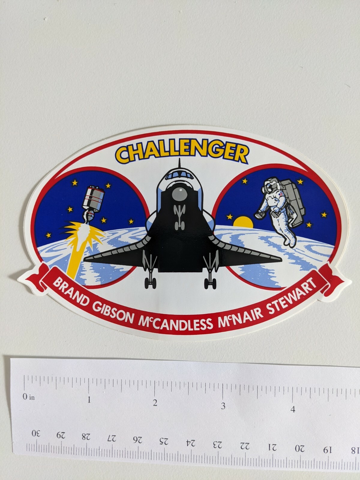SPACE FLIGHT NASA STICKER DECAL STS-41-B SPACE SHUTTLE CHALLENGER SPACE WALK