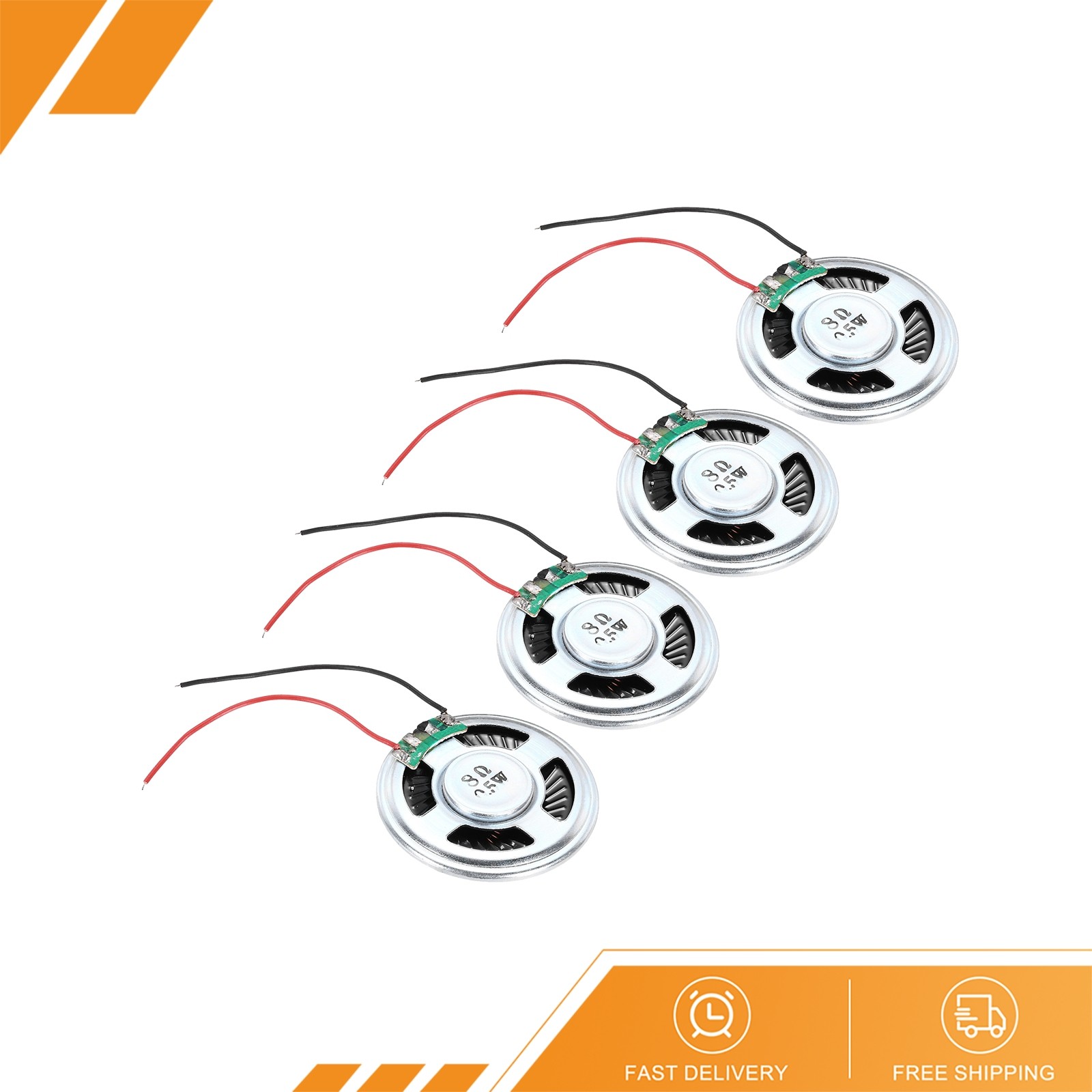 4 Pcs 0.5W 8 Ohm Small Speakers Metal Shell Round Internal Magnet Speaker