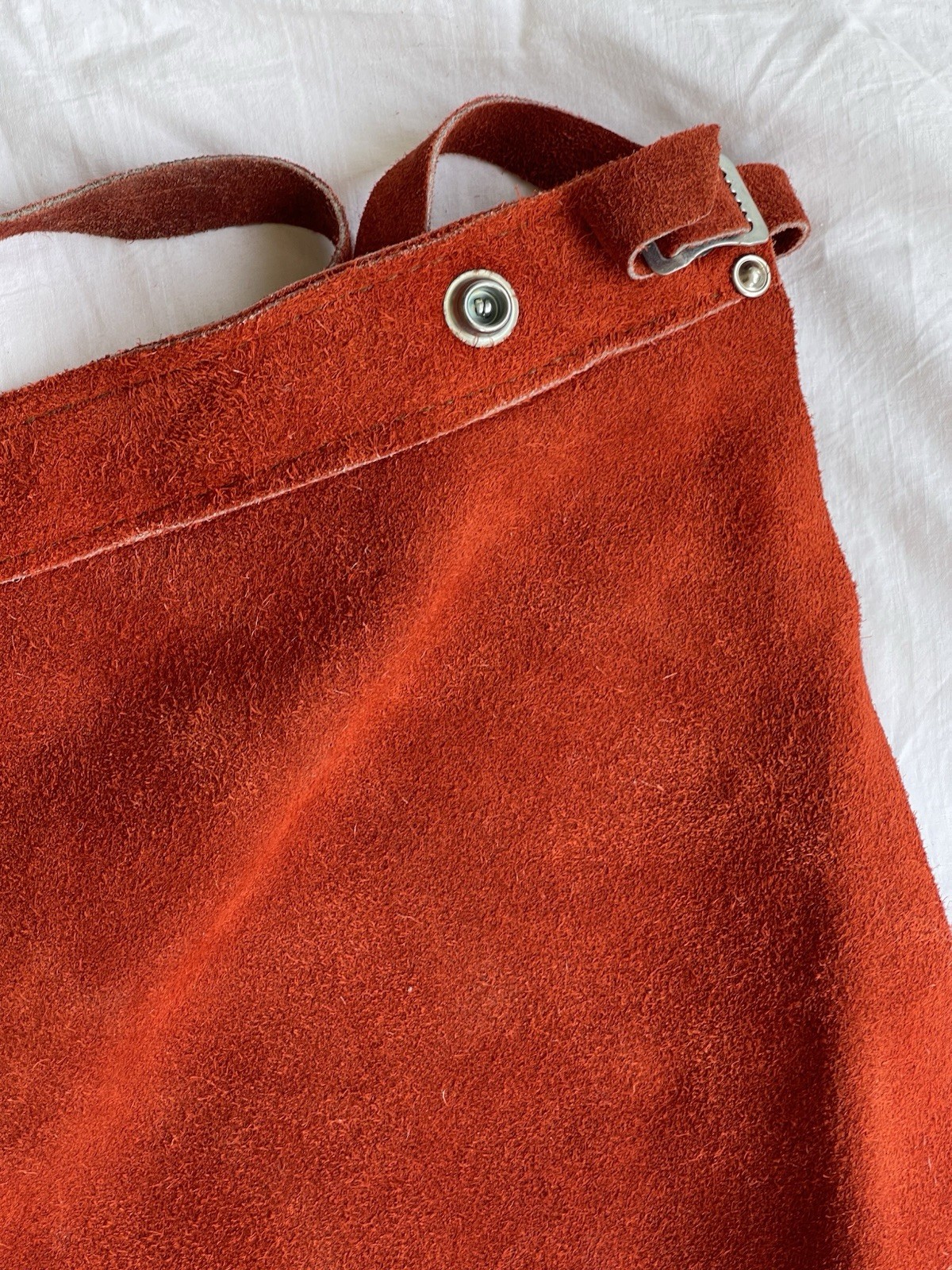 Rust Suede Leather Welding Work Chaps Very Good Condition