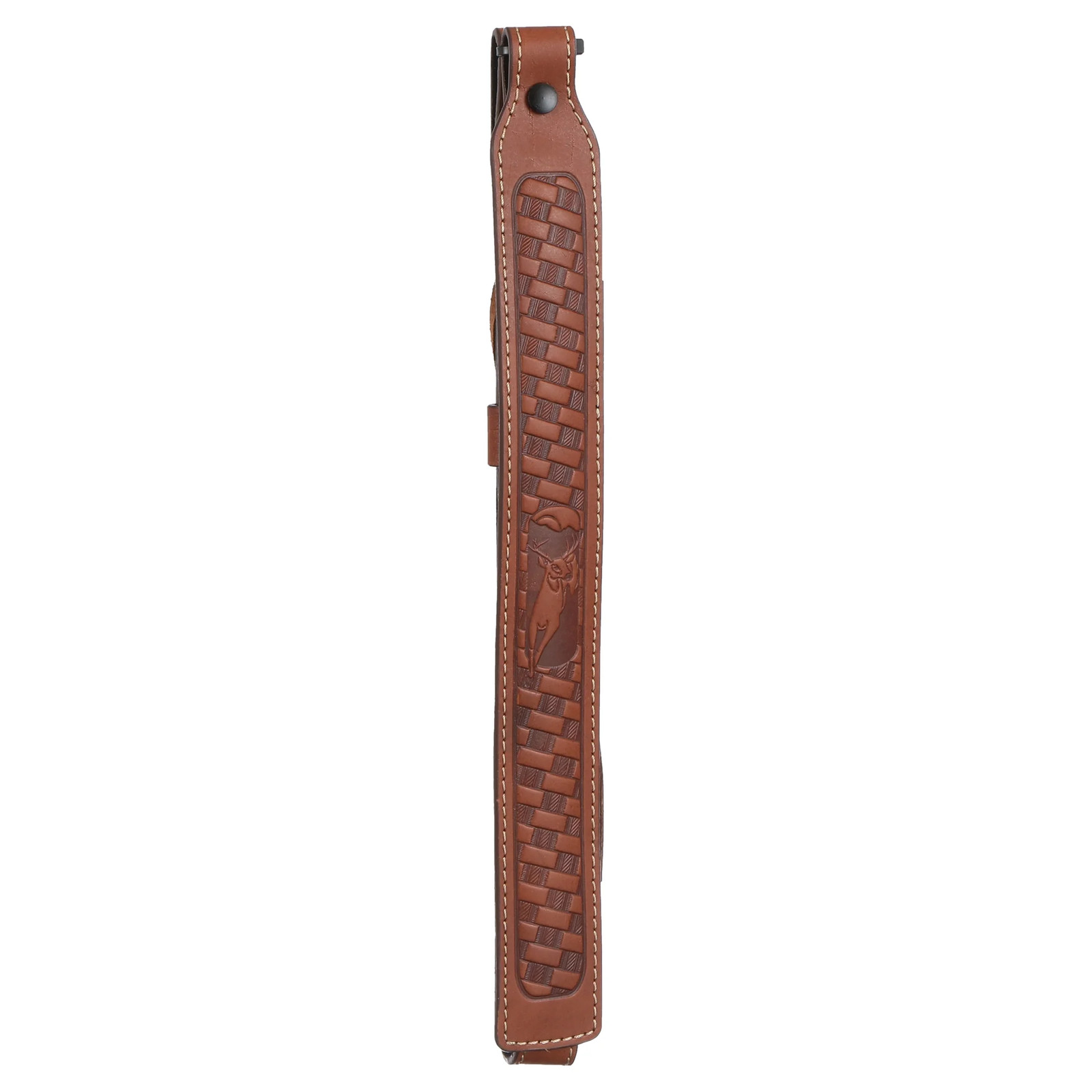 Saddle Mate Basket Weave Brown Leather Rifle Sling, Padded & Adjustable