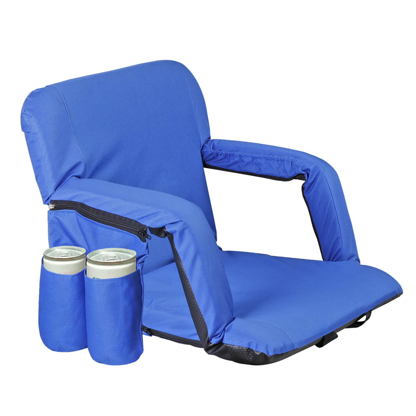 Stadium Seat Chairs for Bleachers with Back Support and Armrest Lightweight Blue