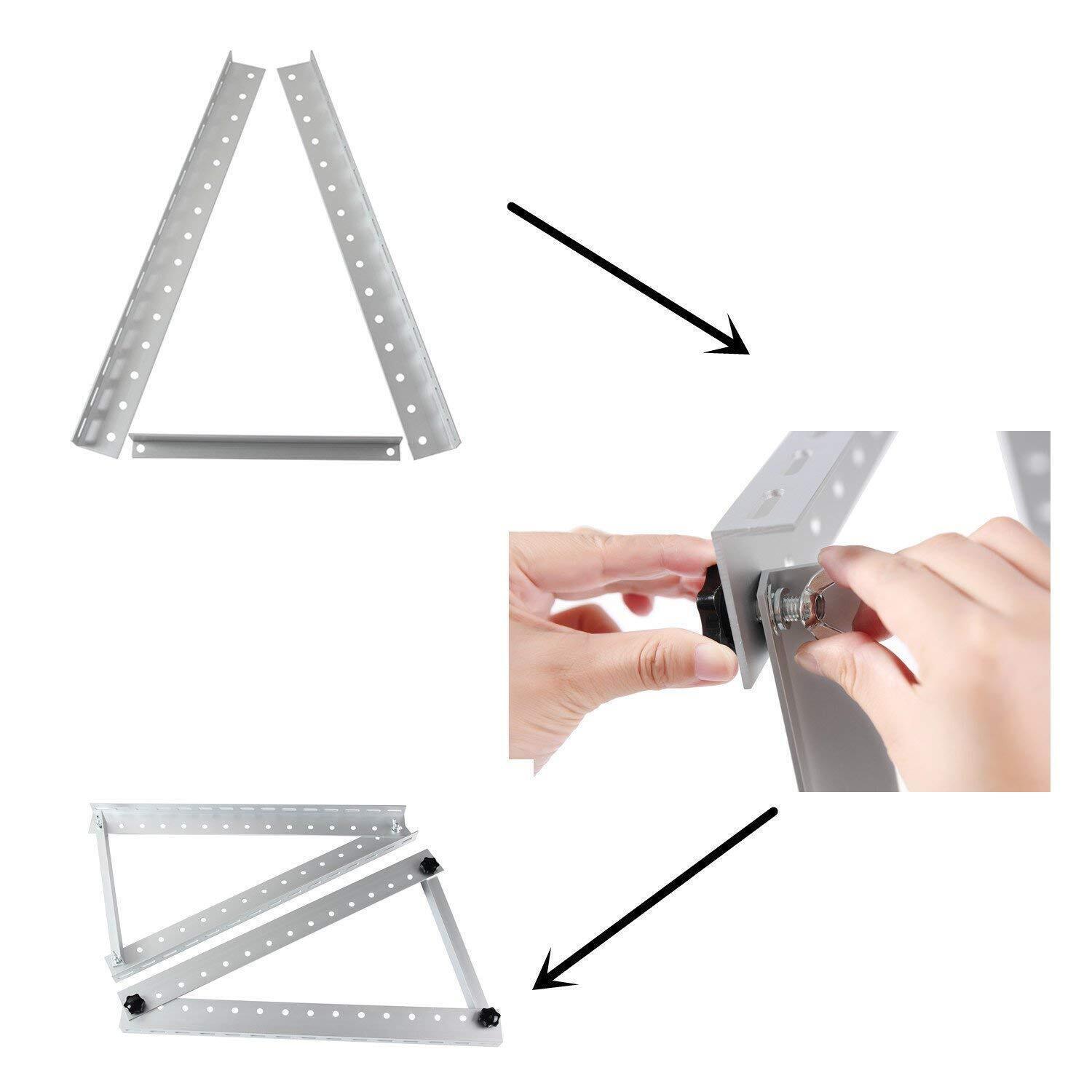 4x Solar Panel RV Tilt Mount Brackets Boat Rooftop Flat Surface Adjustable Frame