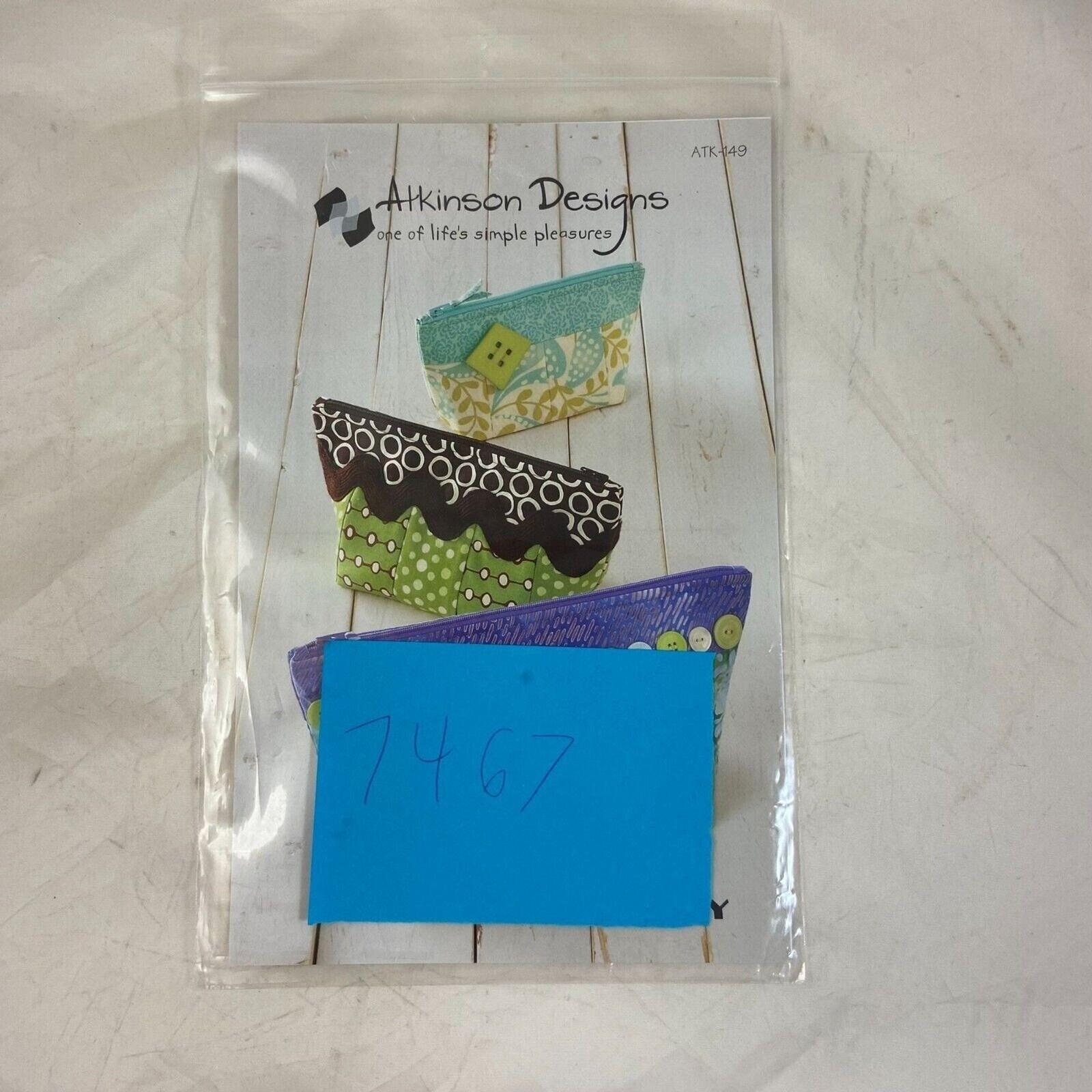 #7467 Atkinson Designs Zippy Strippy Easy Bag sewing pattern