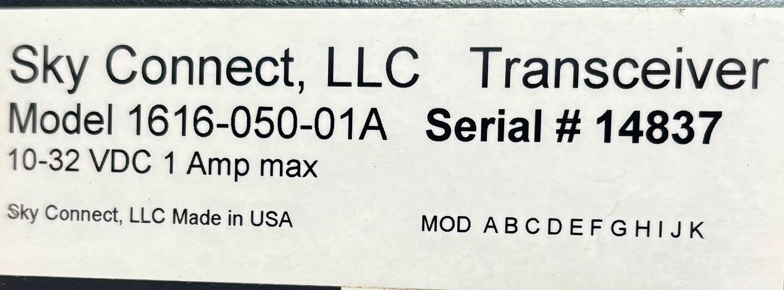 Transceiver 1616-050-01A Removed Working