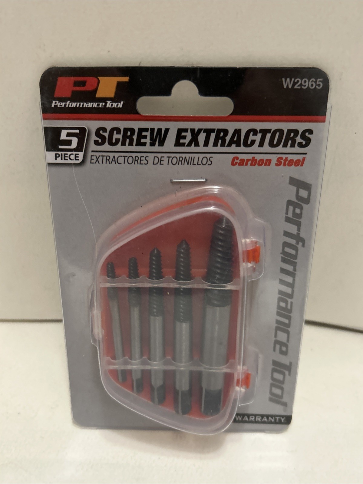 PERFORMANCE TOOL W2965 EXTRACTOR SET-SCREW 5 Piece Set