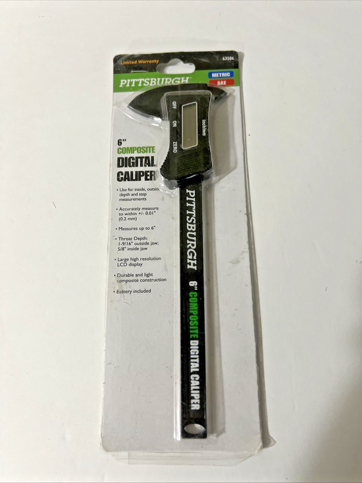 Harbor Freight Pittsburgh 63586 6" Composite Digital Caliper LCD Display Durable