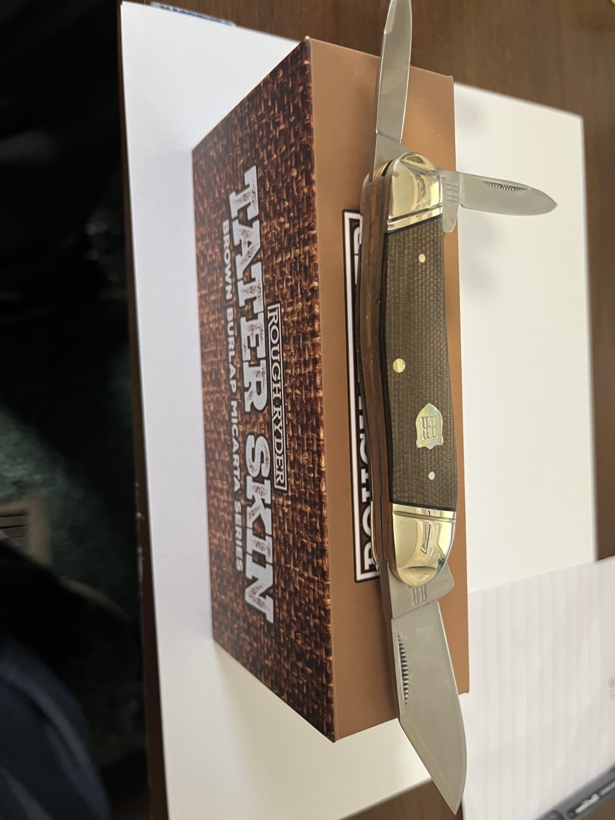 Rough Rider Whittler Brown Tater Skin Mica RR2581 Stainless Micarta Folding