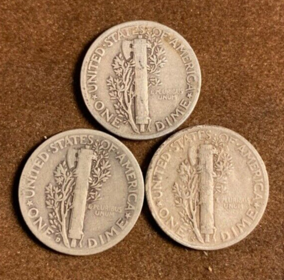 1944PDS Mercury Silver Dime Year Set
