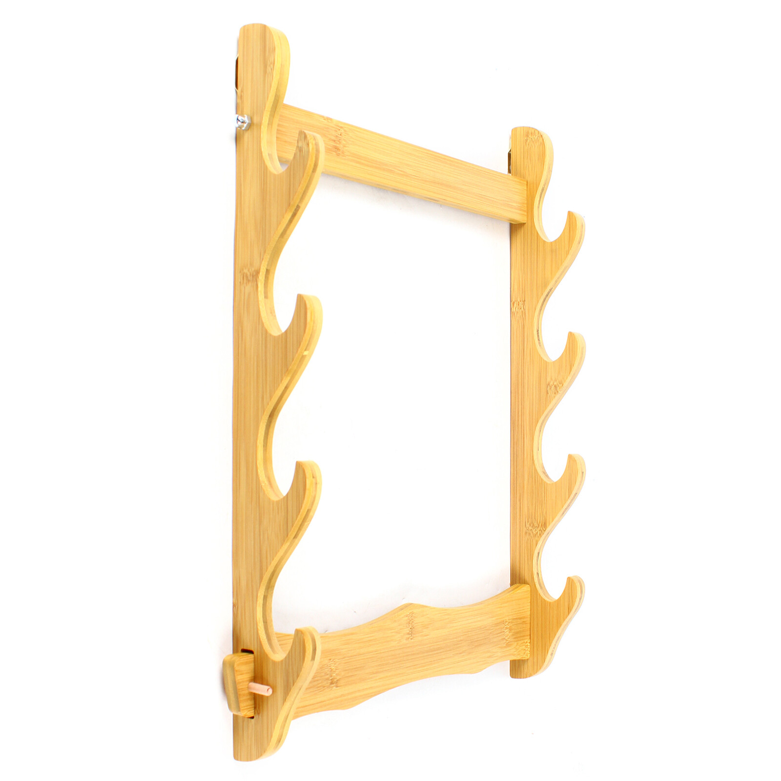 4-Layer Bamboo Mount Display Stand Wall-Mounted Display Rack Sword Mount Stand