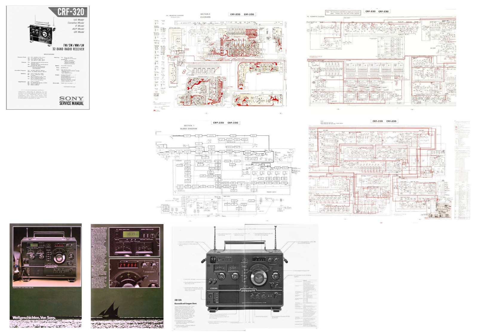 SONY CRF-320 SERVICE MANUAL with COLOR 11 x 17" PAGES + COLOR PHOTOS  32LB PAPER