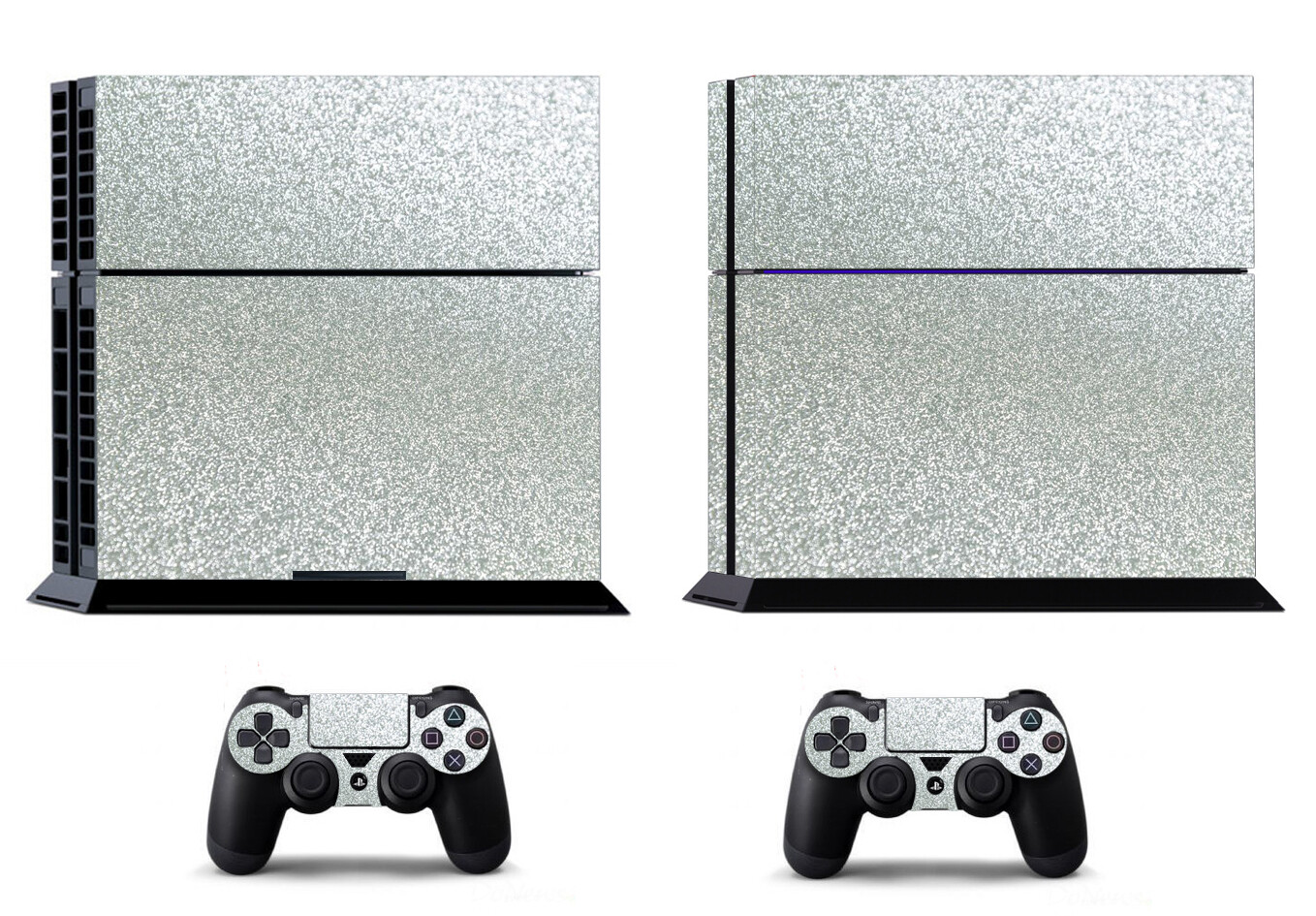 Shining Silver Bling Glitter Skin Sticker for Sony PS4 and 2 controller skins