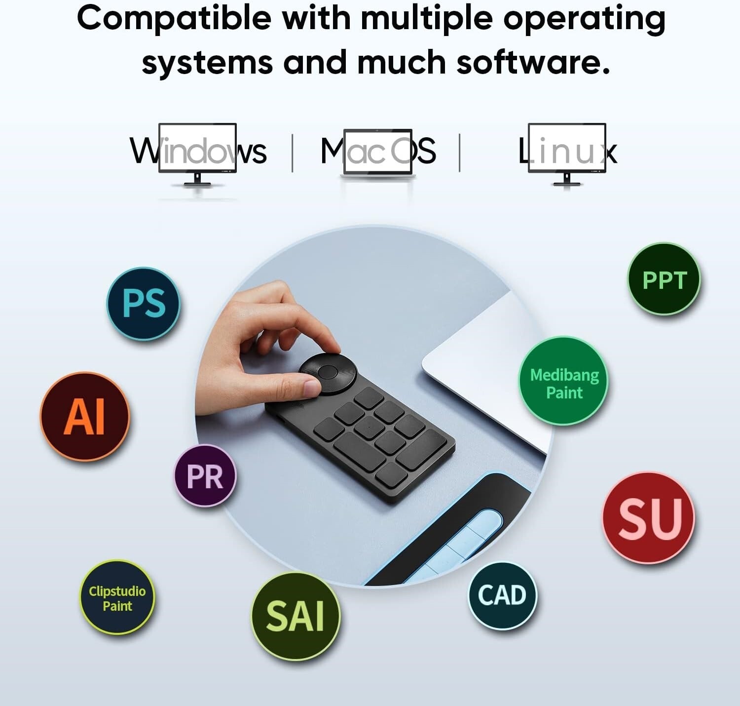 Teclado de acceso directo inalámbrico con control remoto programable Negro NUEVO