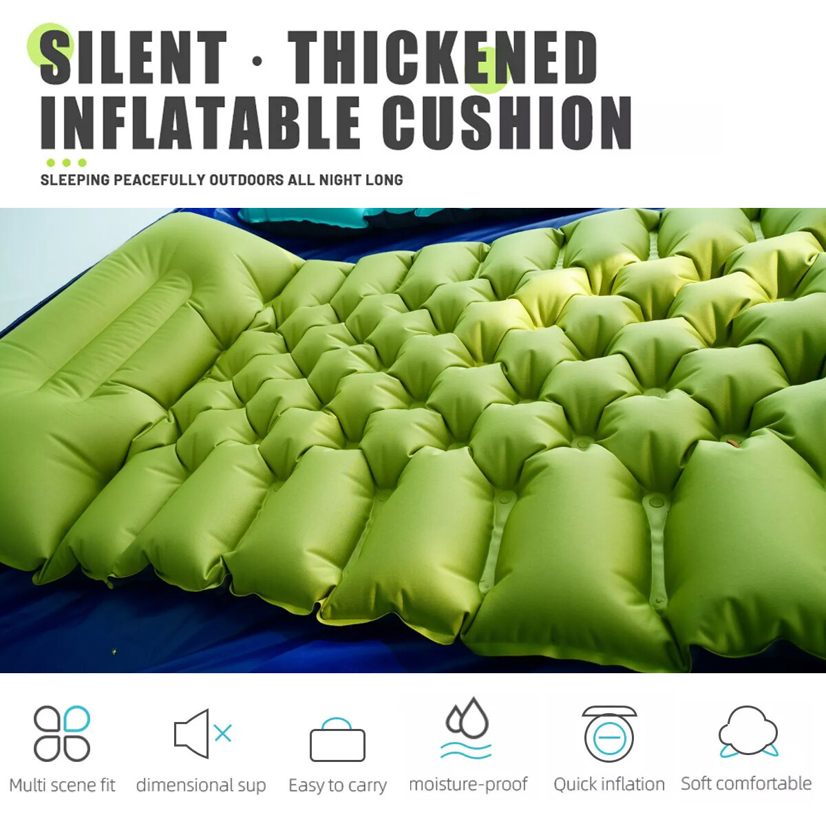 Self-Inflating Camping Sleeping Pad Ultralight Sleeping Mat with Storage Bag US