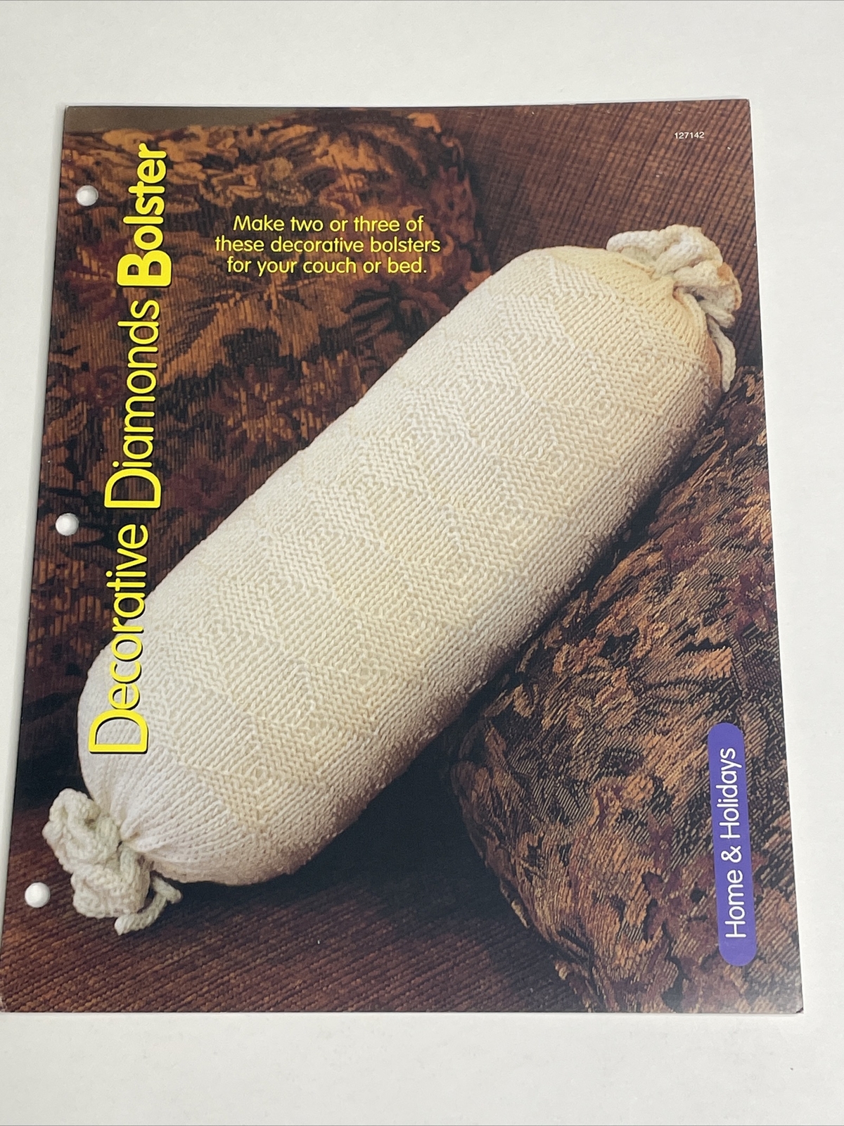 Decorative Diamonds Bolster Knitting Pattern House of White Birches