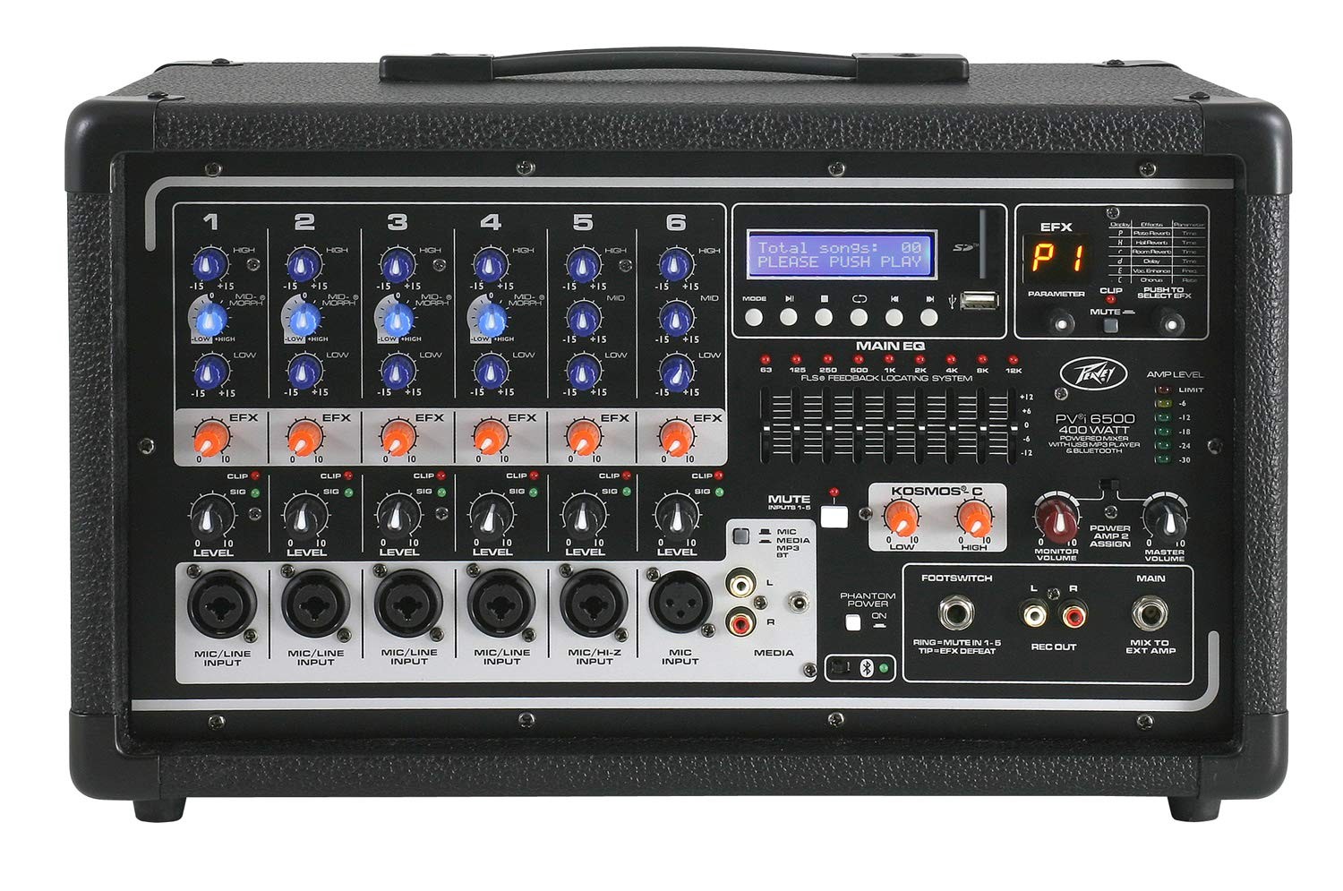 Peavey PVi 6500 All In One Powered Mixer, 13.00 x 14.00 x 19.80, MultiColored