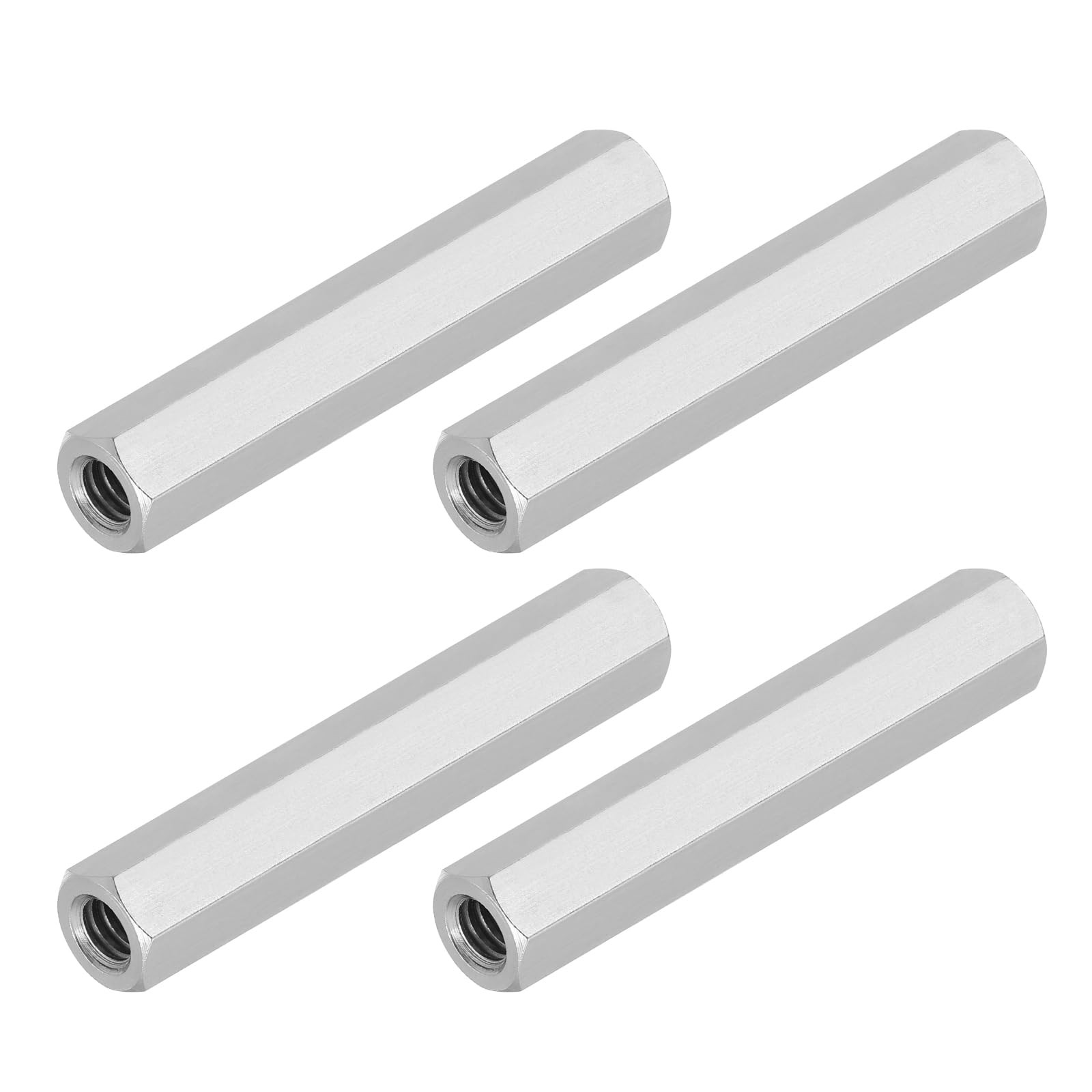 PATIKIL 1/4"-20 UNC 304 Stainless Steel Hex Coupling Nuts, 4Pcs 2.4" Length F...