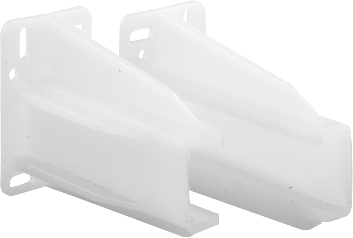 White Drawer Track Back Plate Pair for Side-Mount Slides 75 lb Support