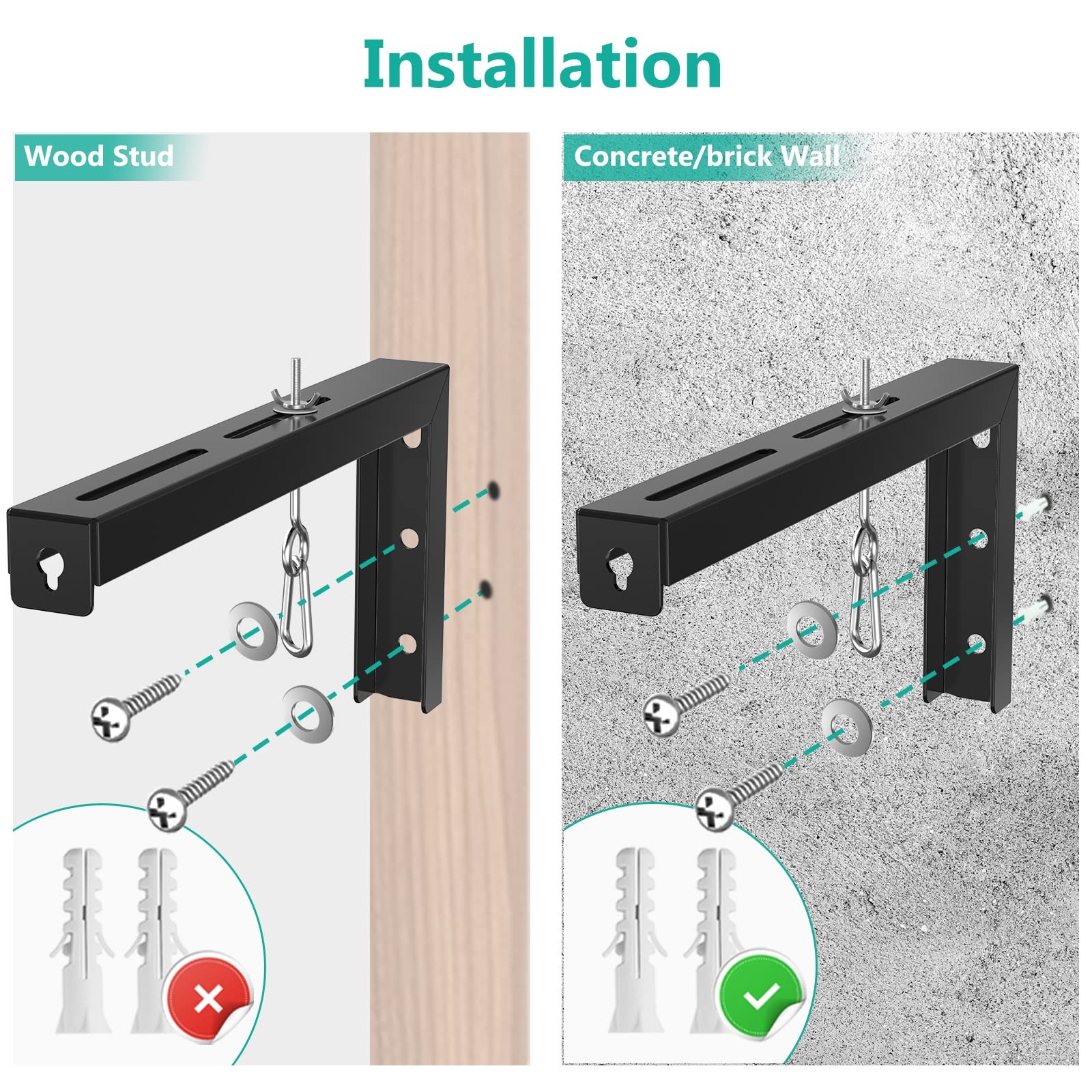 Universal Projector Screen Ceiling Mount Wall L Brackets 12 Inch Extension