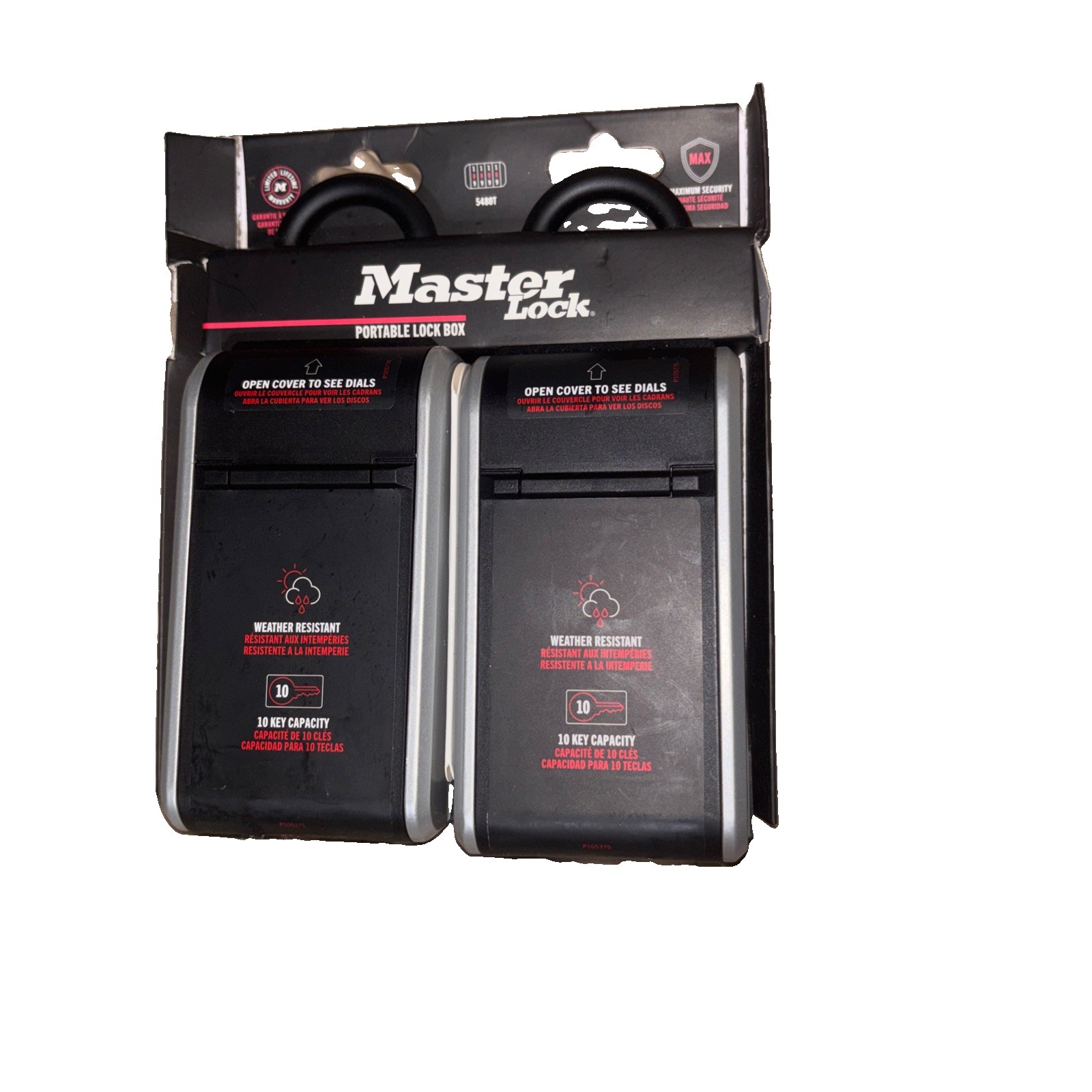 Master Lock 5480T Large Outdoor LOCK BOX with Removable Shackle (2-pack)