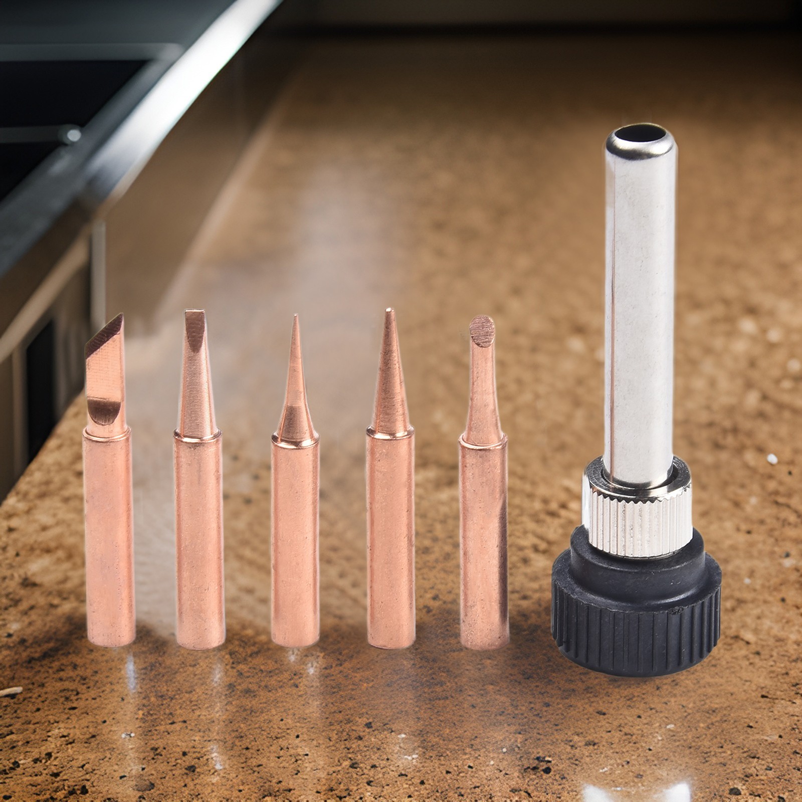 Copper Soldering Iron Tips 6pcs Tips for Various Soldering Applications