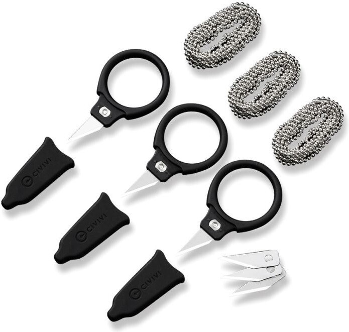 Civivi Quick Snip Pack Fixed Knife 0.68 6Cr13 Steel Blade Rubberized ABS Handle