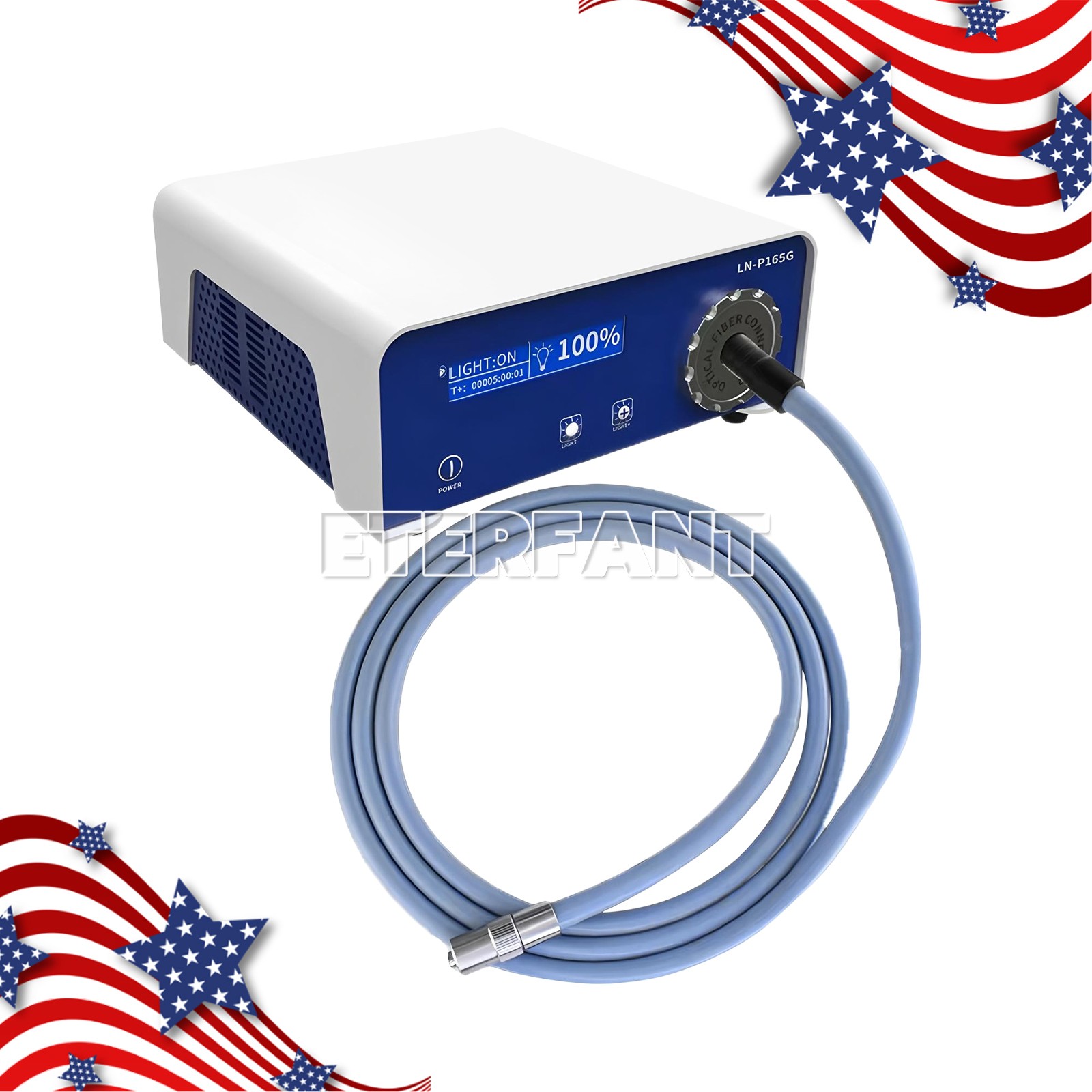 ETERFANT Medical 80W LED Cold Light Source for Endoscopy ENT Laparoscopic Camera