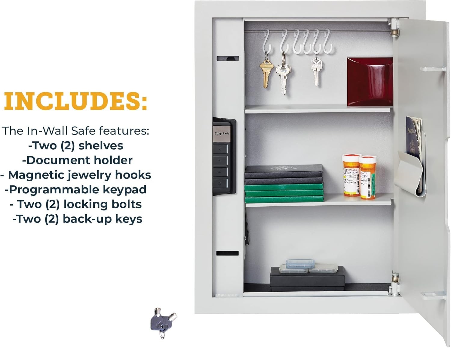 Snapsafe In Wall Safe - Light Grey - 75413