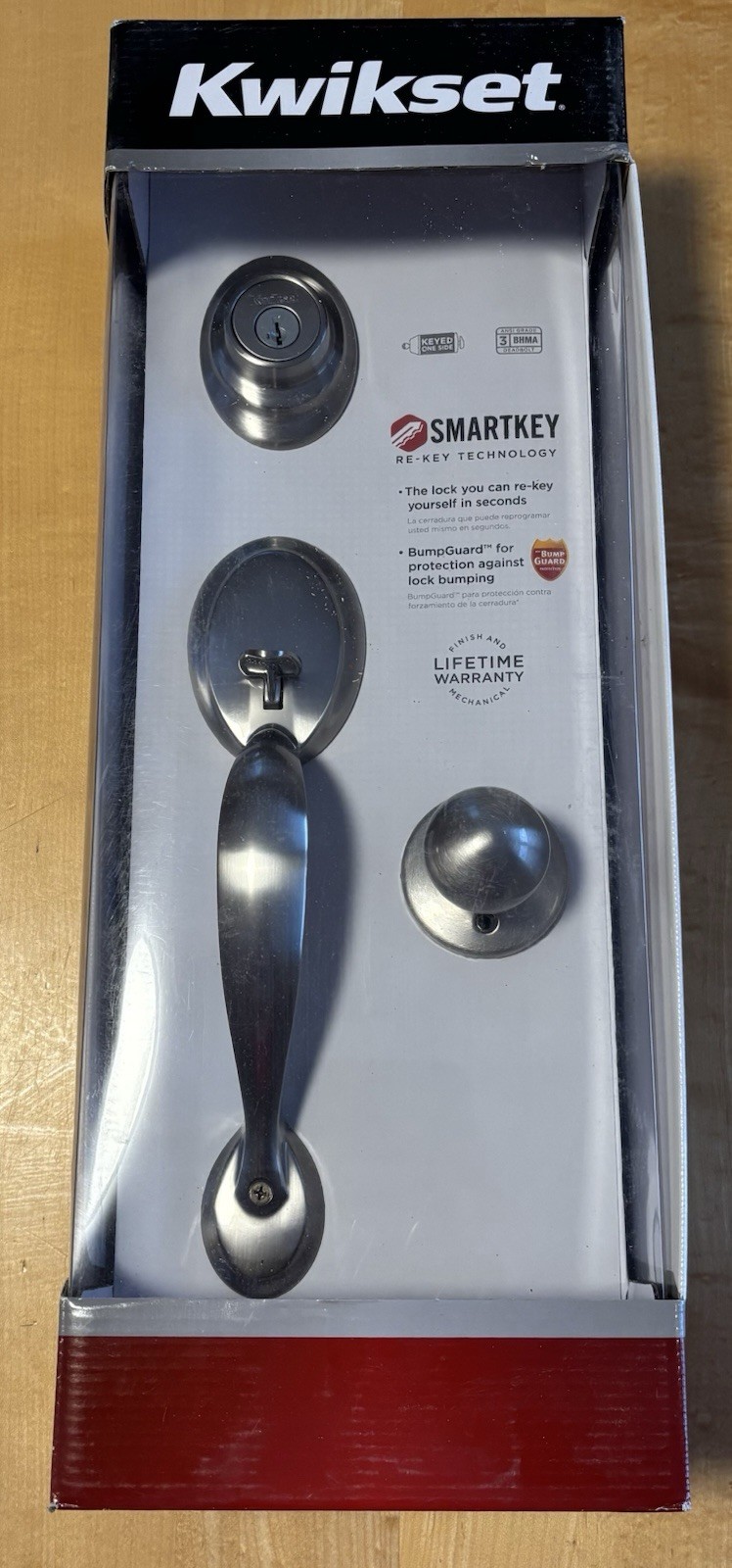 Kwikset Smartkey Handleset 96870-090 Dakota X Polo Satin Nickel Finish - NIB