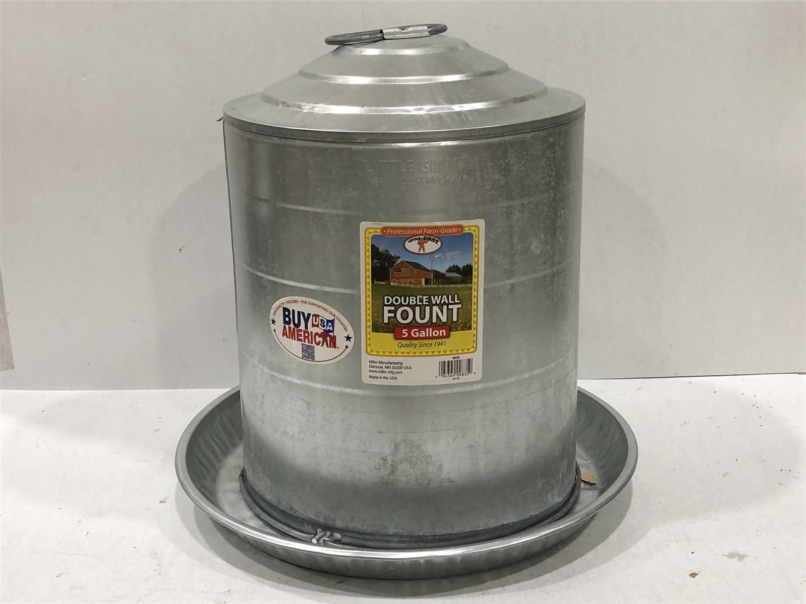 Miller Galvanized Double Wall Waterer 5 Gallon - 9835