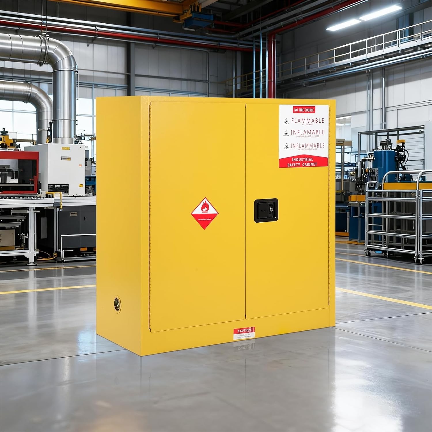 45Gal Flammable Safety Cabinet, Cold-Rolled Steel Flammable Liquid Storage