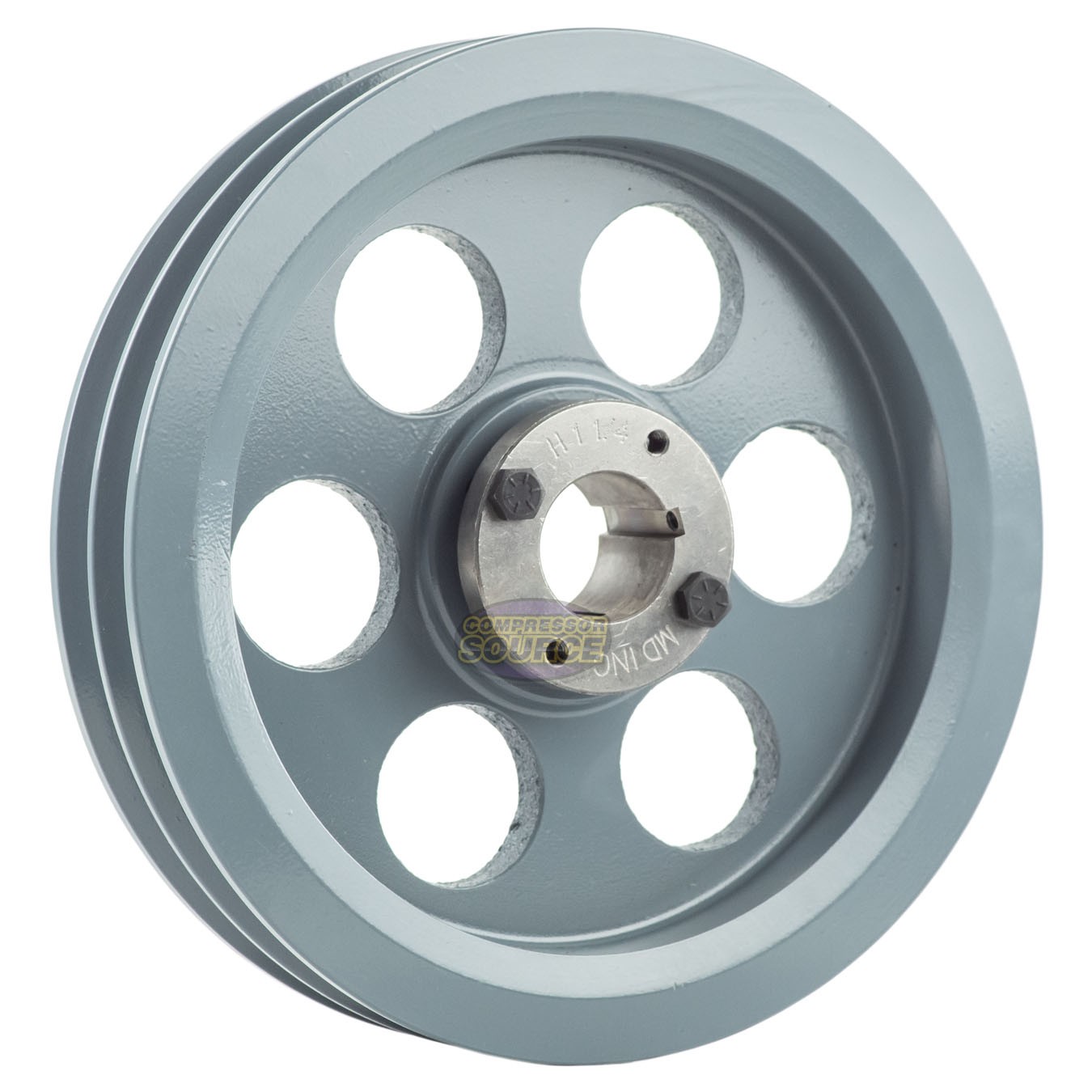 Cast Iron 8.75" Dual Groove Pulley Belt B Section 5L with 1-1/4" Sheave Bushing