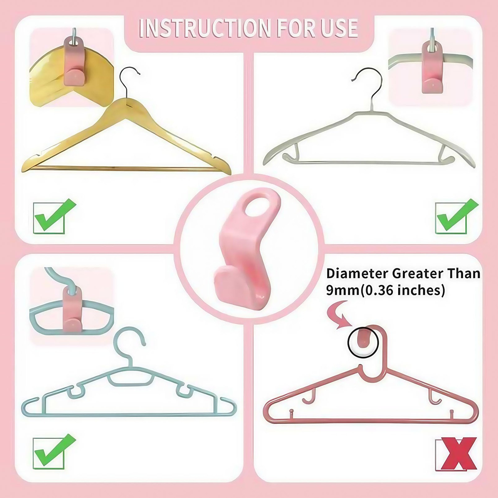 50 Pcs Space Saving Clothes Hanger Connectors Extender Hooks for Closet