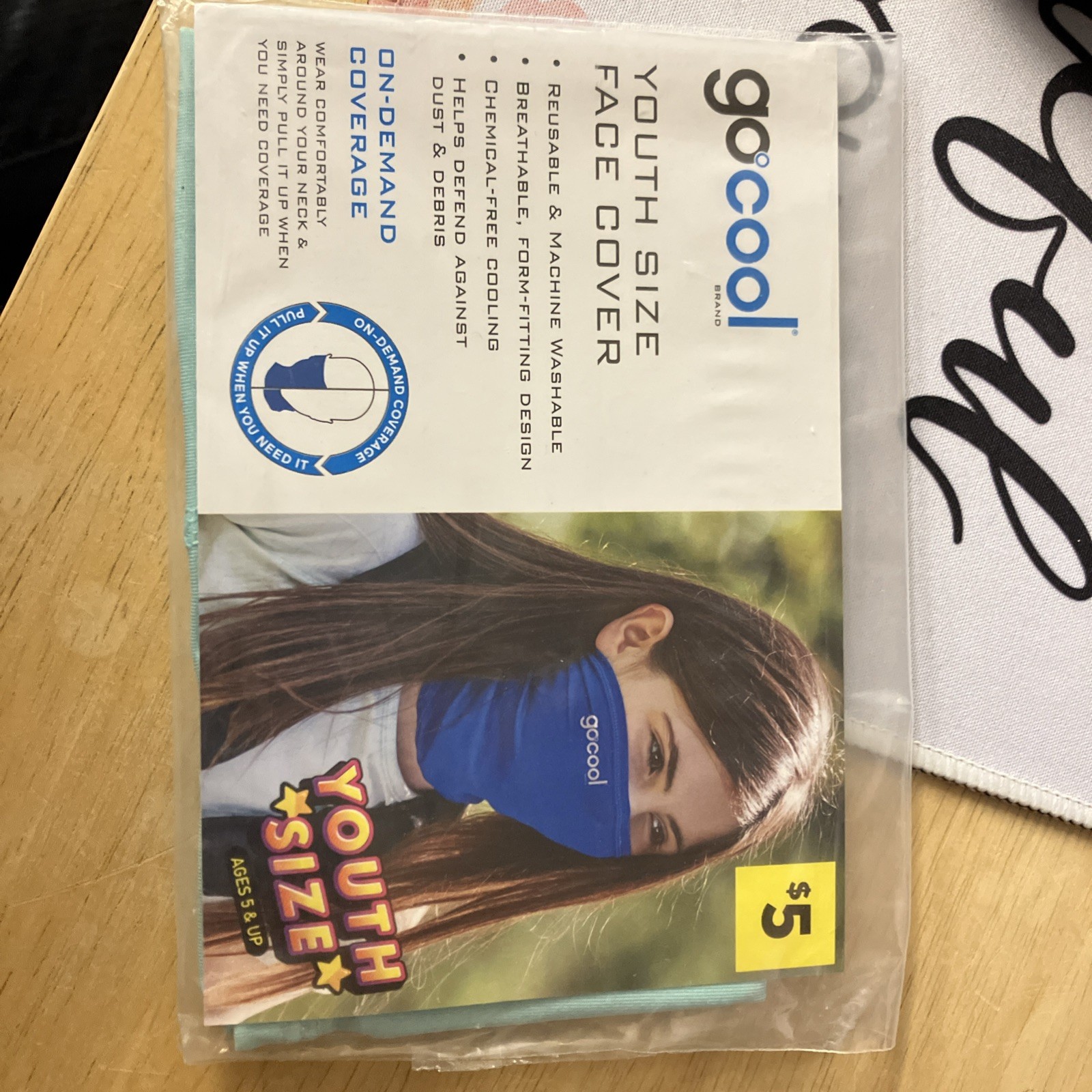 Go Cool Youth Size Face Cover Aqua  Washable Breathable Brand New 9pc