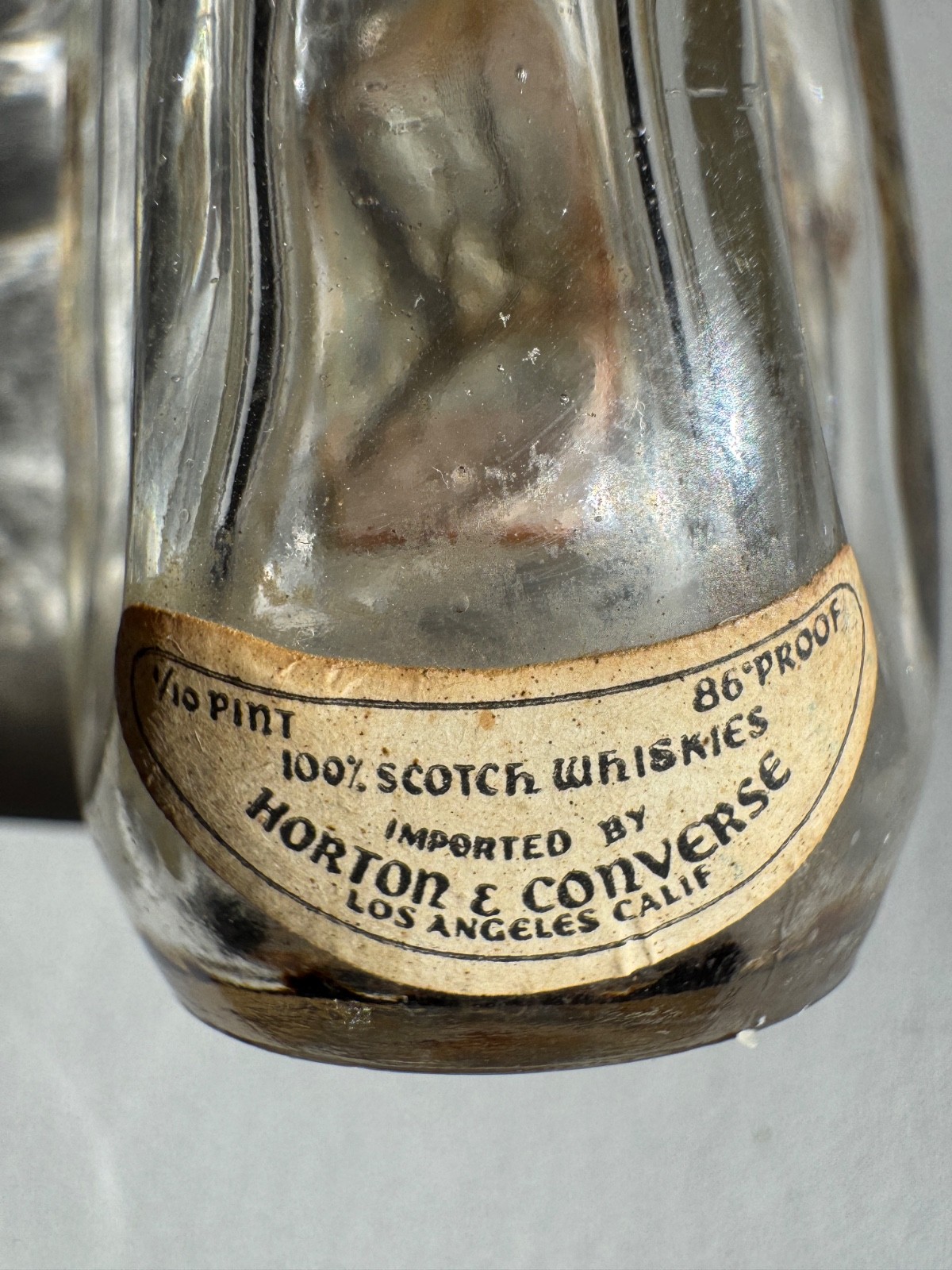 MacKenzie's Special Reserve Scotland Whisky Empty Miniature Glass Bottle 1930's
