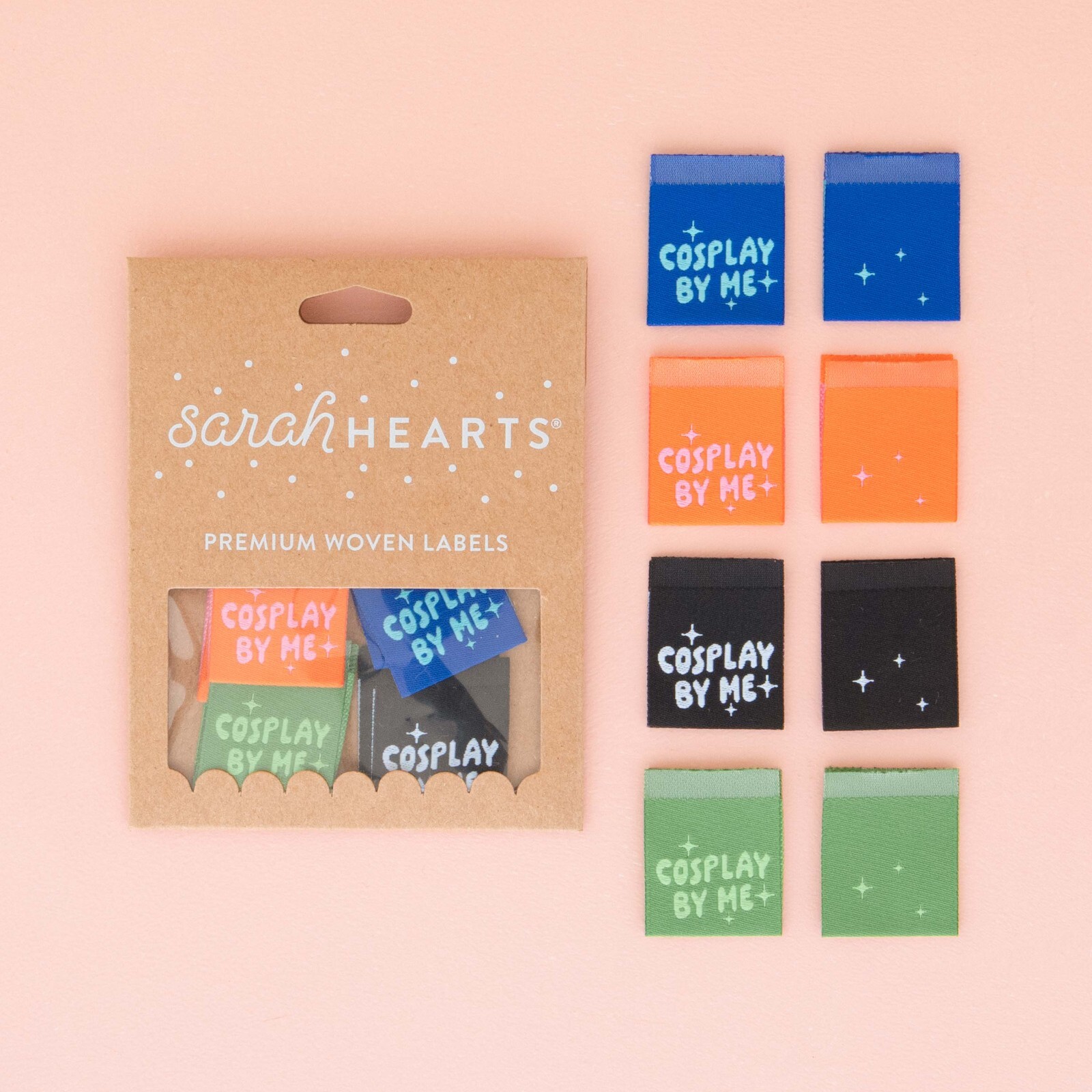 Cosplay Multipack Labels~Sew Woven Quilt & Garment Labels~Sarah Hearts~Premium