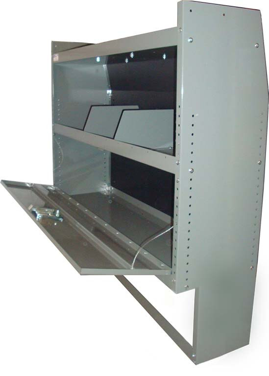 Van Shelving with Door Space Saver LOW ROOF Ford Transit 44"H x 45"L x 13"D