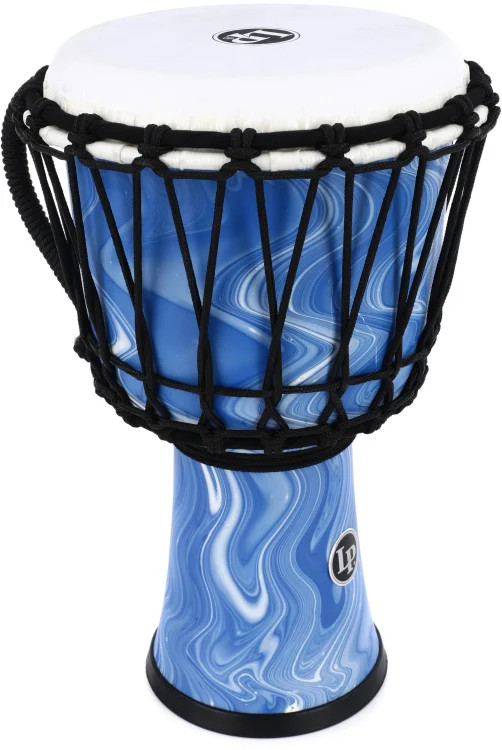 Latin Percussion World 7" Rope Circle Djembe - Blue Marble