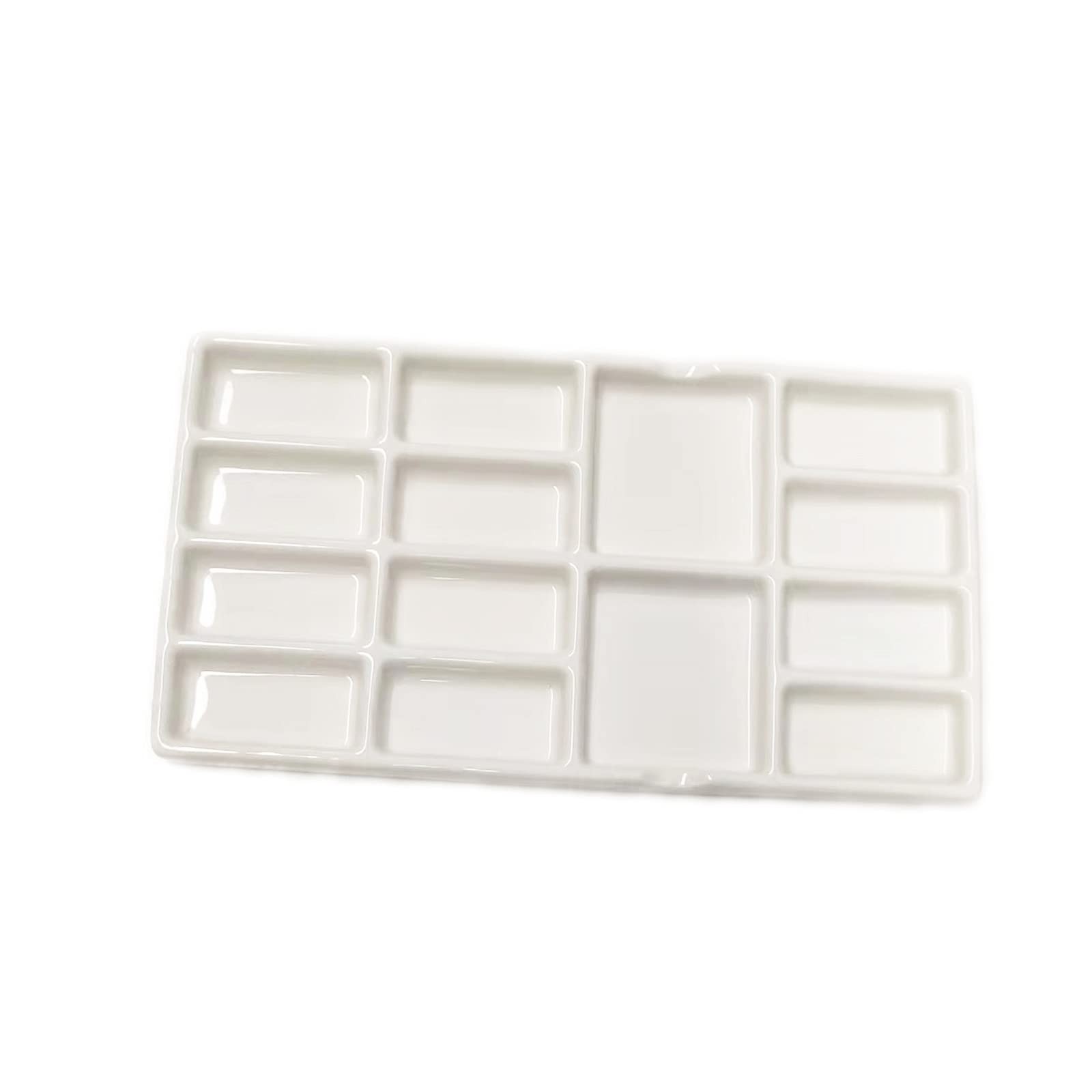 14 Wells Ceramic Artist Paint Palette - 8 Inch Porcelain Watercolor Painting ...
