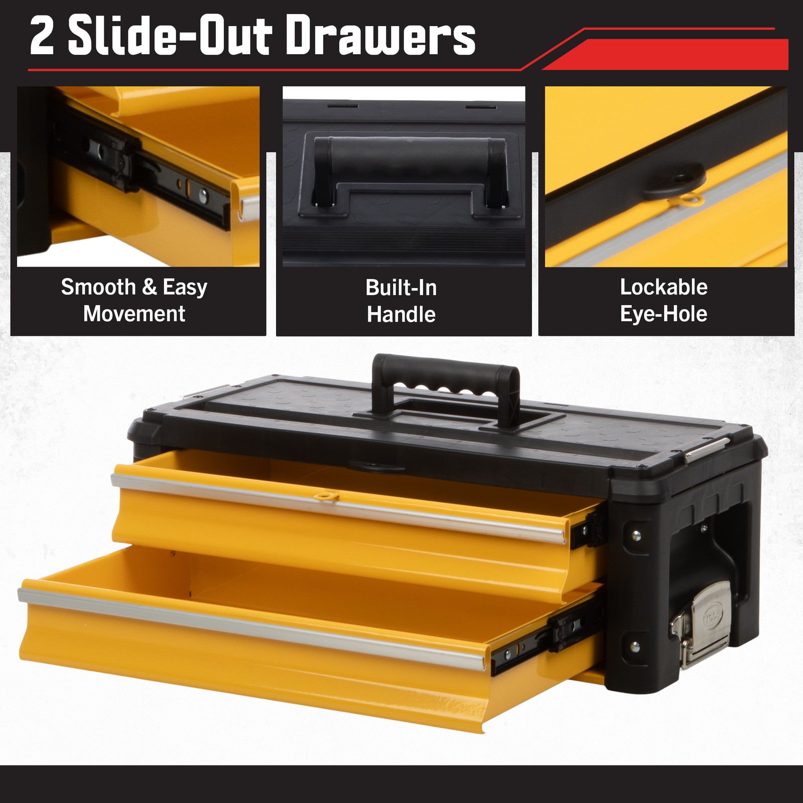 Rolling Tool Box with Wheels Stackable Organizer Portable Toolbox Tool Chest