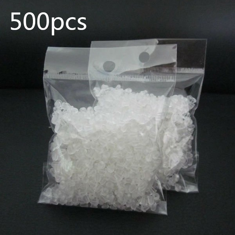 500Pcs 4MM Jewelry Findings Silicone Earring Back Plugs Stoppers Ear Post Nuts
