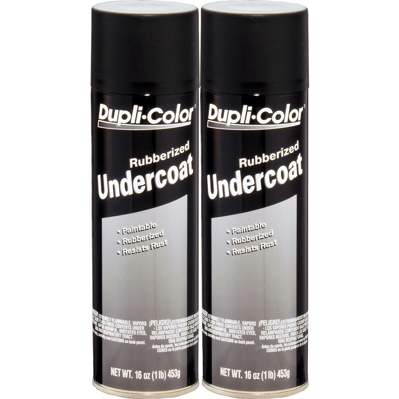Duplicolor UC101 (2-Pack) Paintable Rubberized Undercoating, Black, 16oz Aerosol