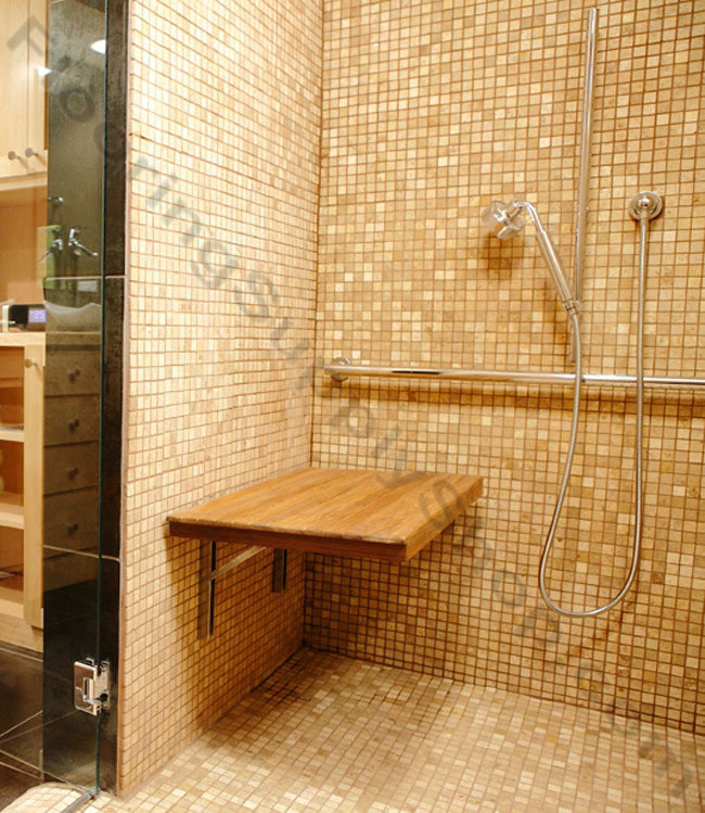 Teak Shower Bench Made in the USA FSC Certified Plantation Indoor/Outdoor use