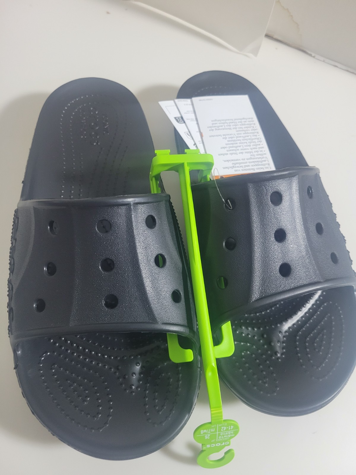 Crocs Adult Baya II Black Slides Sandals US Mens Size 8 NWT