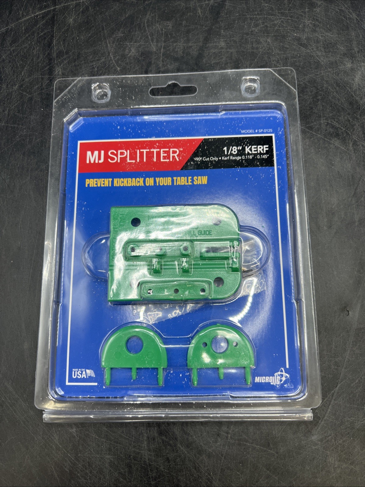 Microjig MJ Splitter For 1/8" Kerf Saw Blades Green Model#SP-0125