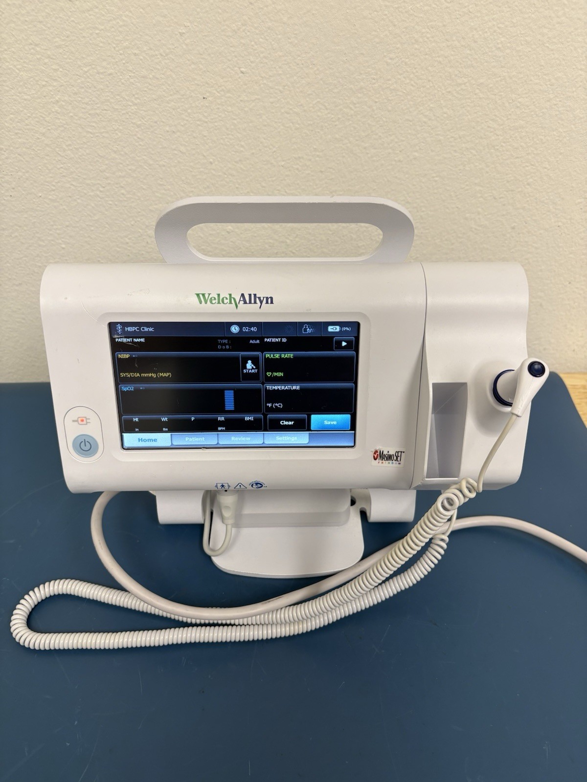 Welch Allyn 75MT Monitor Masimo Sp02 W/ Power Supply Scuffed Screen See Pictures