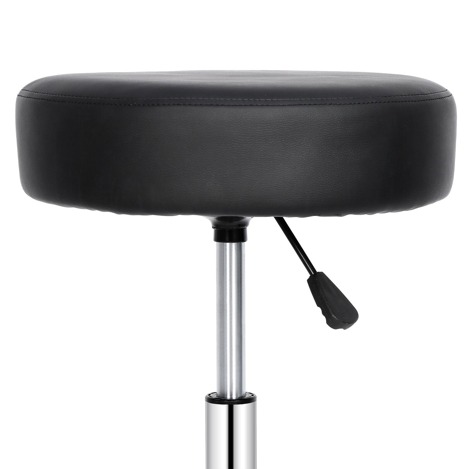 Durable Drafting Spa Bar Rolling Stool w/Wheels Black Multi-Purpose Adjustable