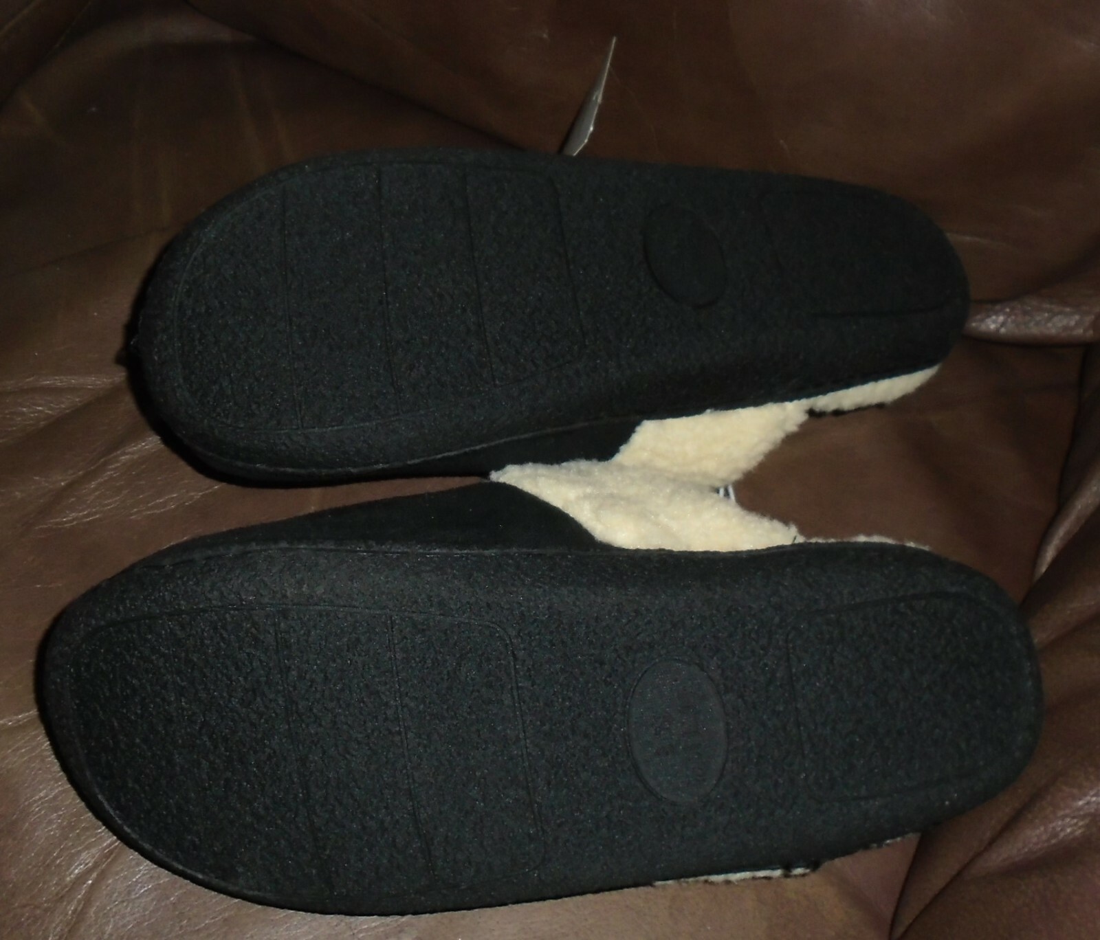 West loop - Black Plush Microfiber Slipper MEN"S Size Small 7/8 NWT
